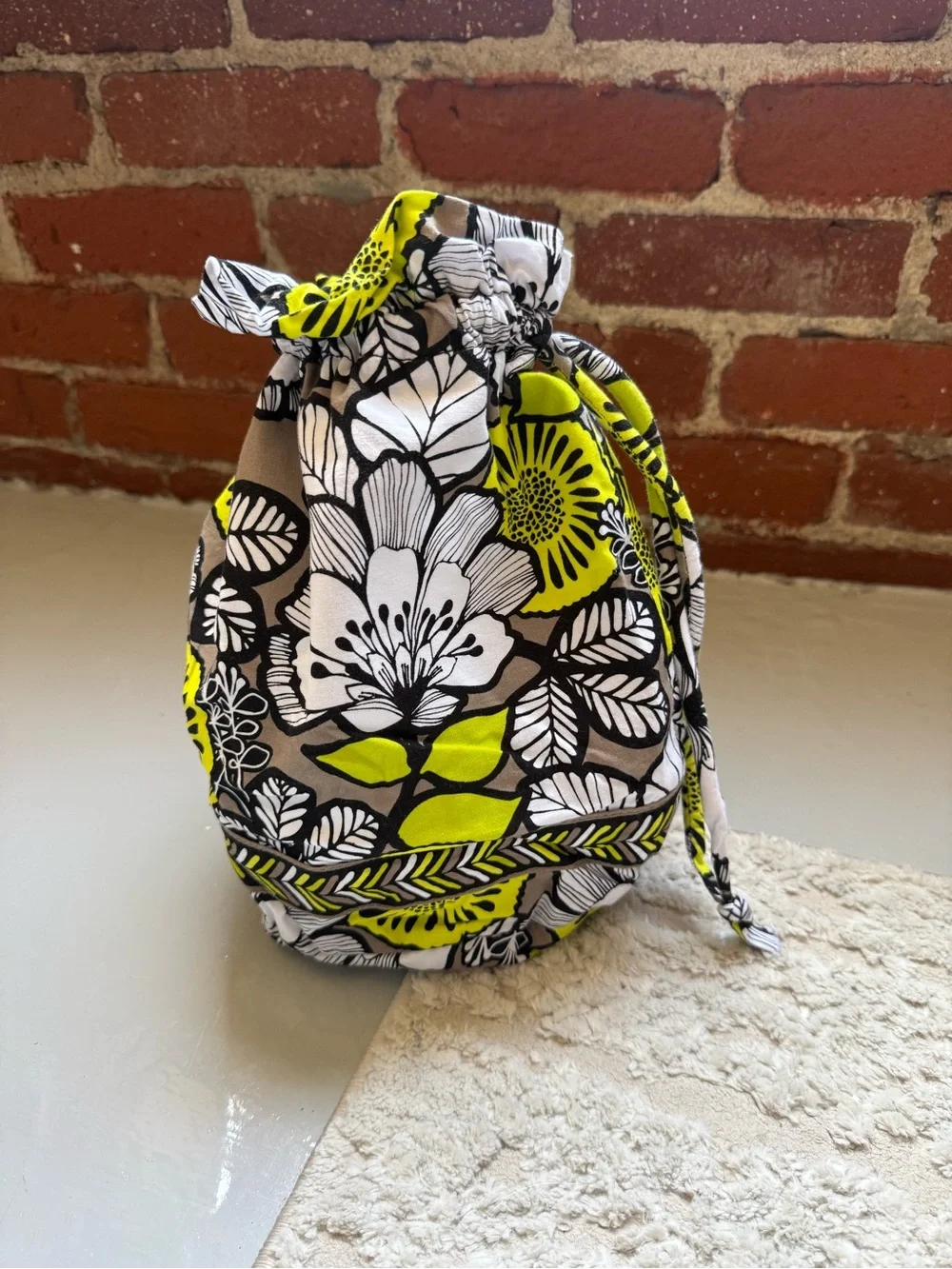 Vera Bradley drawstring Ditty bag in Citron